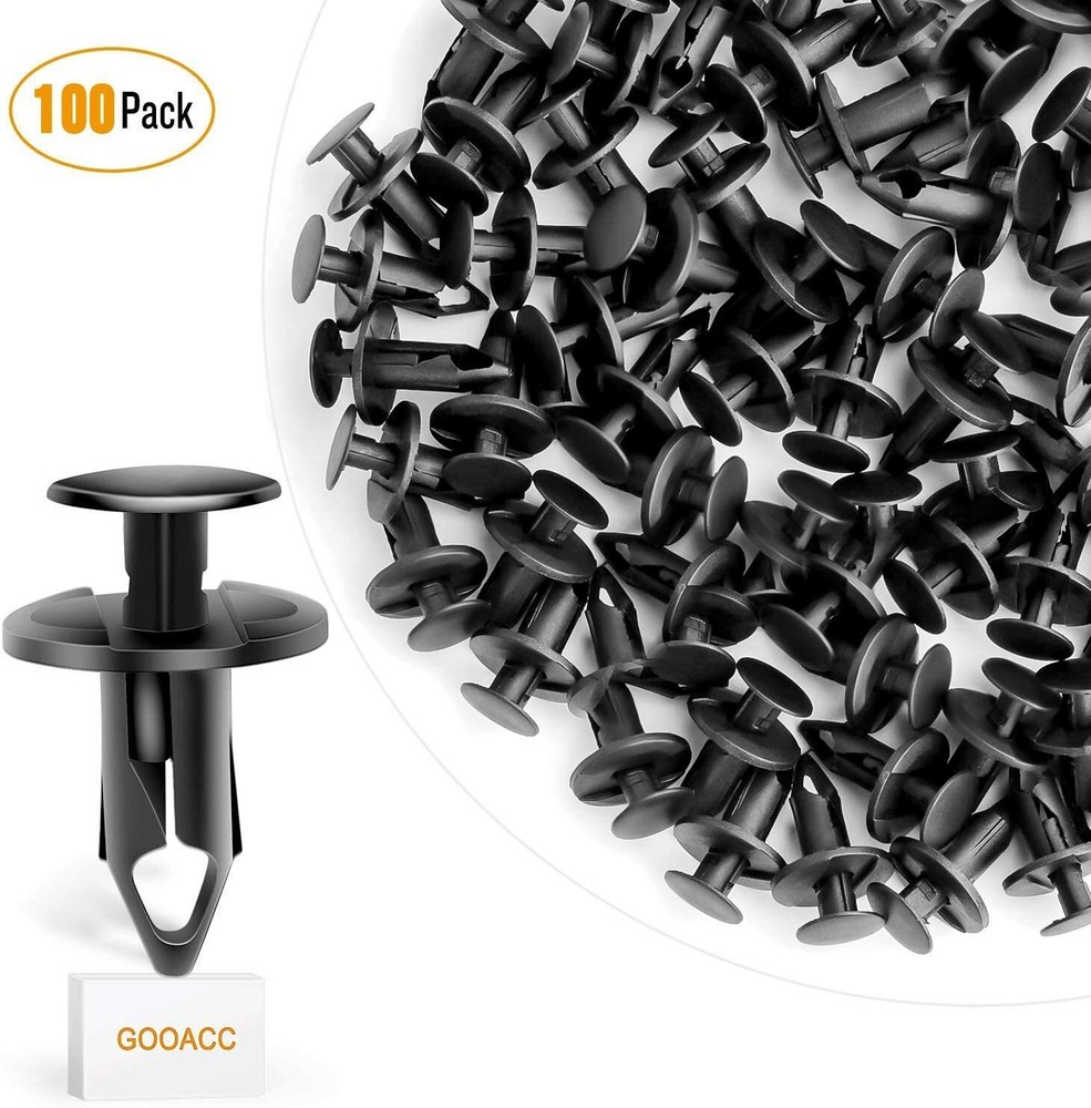 100pcs Bumper Clips 8mm Nylon Bumper Trim Fastener Rivet Clips Push for GM&Ford