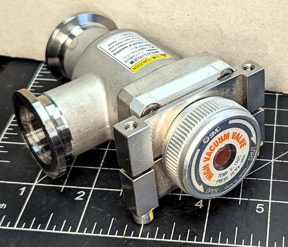 SMC XMH-25 ANGLE VALVE, INLINE, HIGH VACUUM, SS, Working Pull [A3B4]