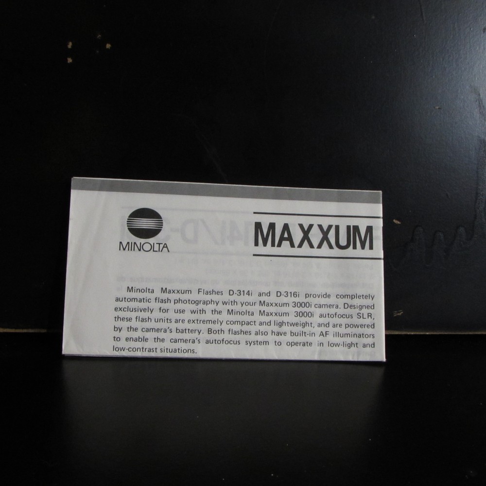 Minolta Maxxum Flash D-3141/D-3161 Basic Information/operation  brochure O402026