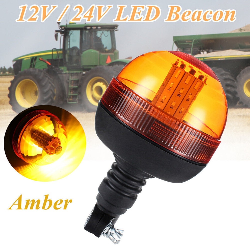40 LED Beacon Warning Flashing Rotatable Flexible Din Pole Tractor Light E9