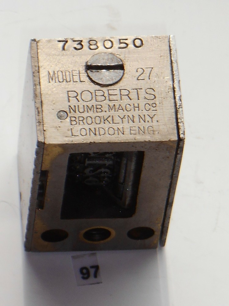 Letterpress Numbering machine | (Roberts #27) | 97