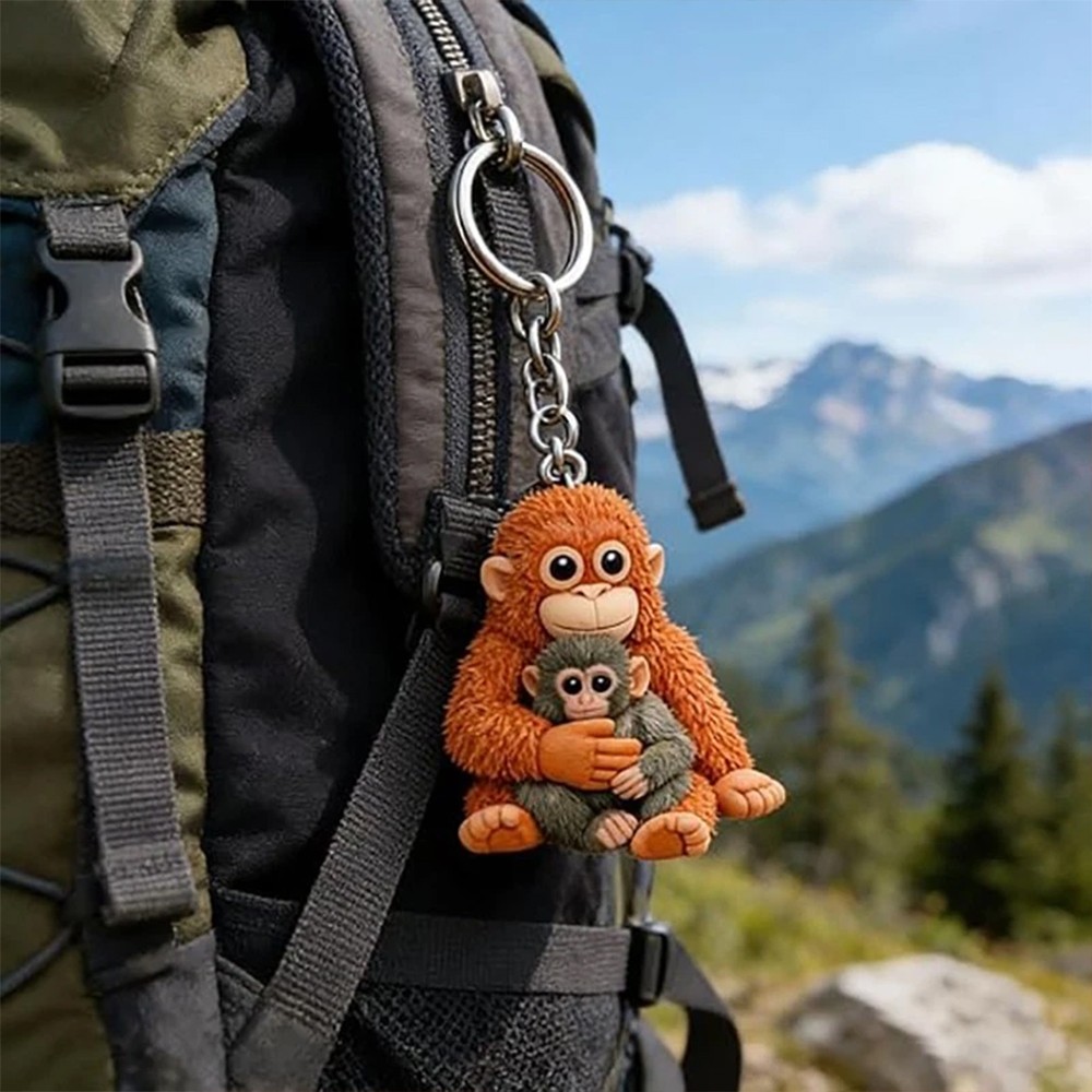 3D Printed Punch The Monkey Keychain Cute Hanging Plush Bag Charm