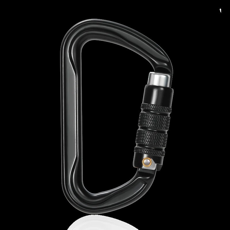 CARABINER STEEL Twist Lock 30KN Screw Locking Rock Climbing Hiking Gate Outdoor