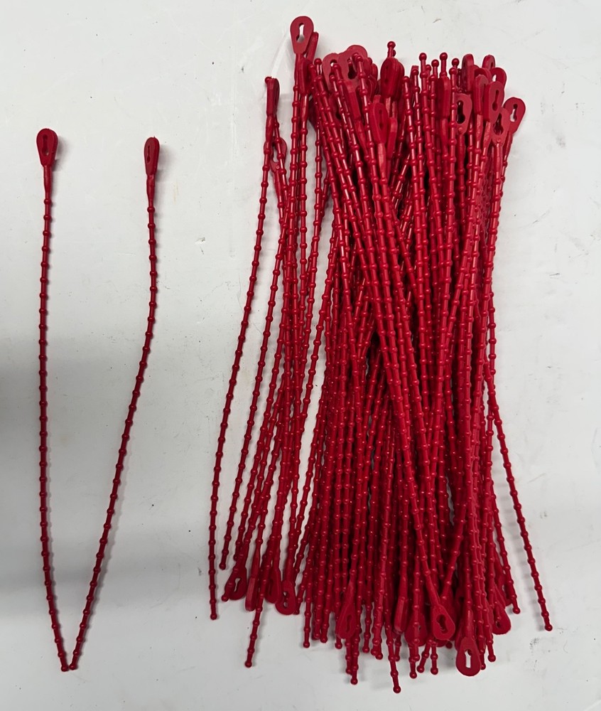 100Pcs Beaded Cable Tie Wrap Cable Zip Ties Heavy Duty Nylon Cable Wire RED