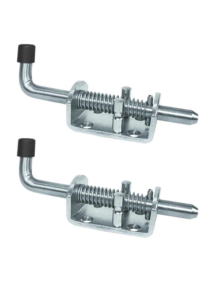 Versatile Spring-Loaded Gate Latch - Heavy Duty 6in Bolt, 2pcs Included