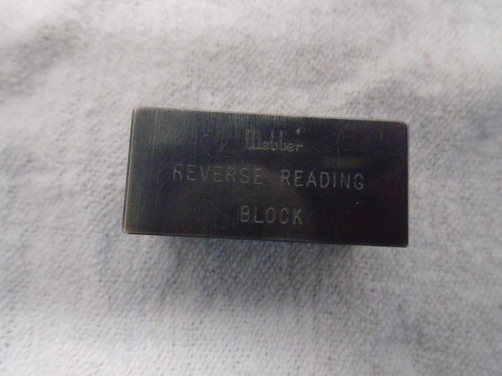 WEBBER GAUGE CO. REVERSE READING BLOCK