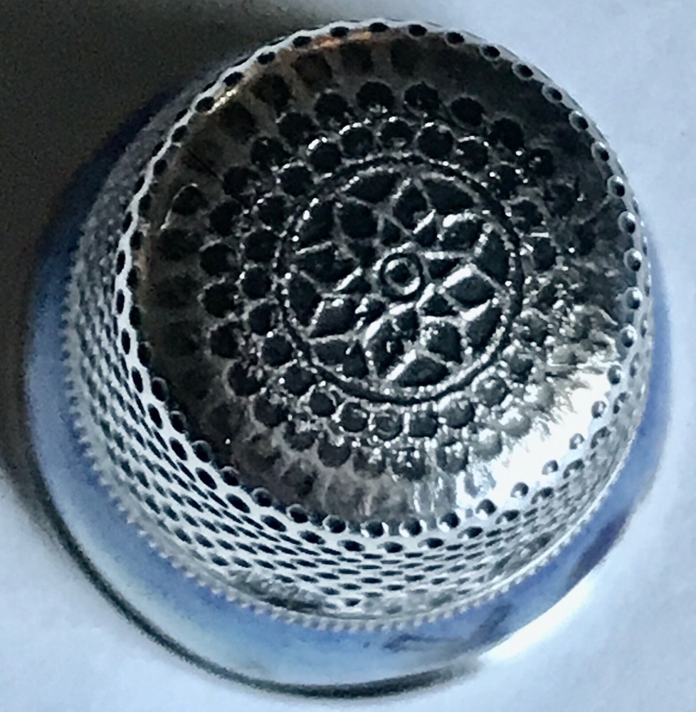 ANTIQUE GERMAN STERLING SILVER ENAMEL DUTCH WINDMILL THIMBLE