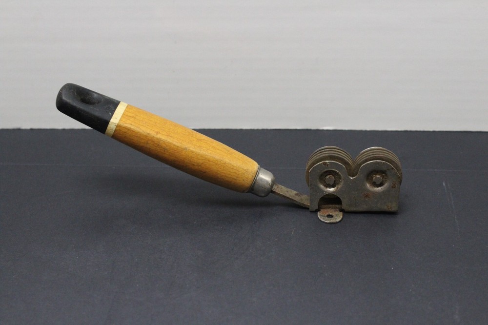 Vintage A&J Ekco Wood Handled Pull Through Knife Sharpener