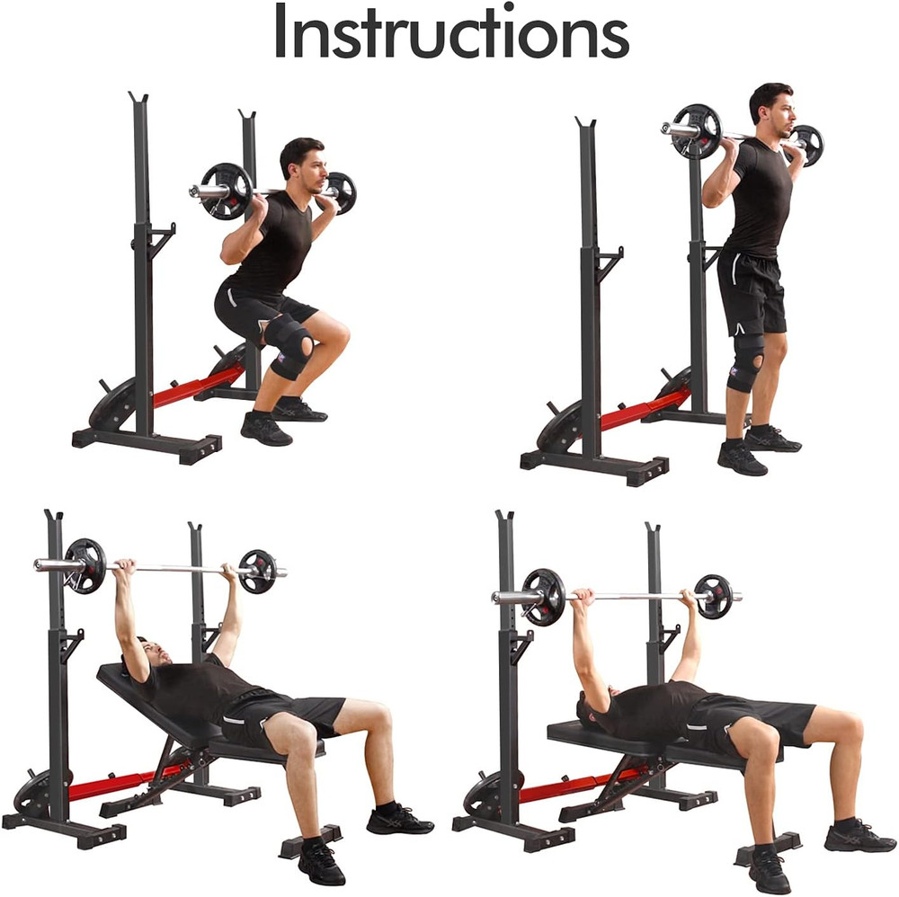 Adjustable Squat Rack Stand Multi-Function Barbell Rack Weight Lifting Gym Dumbb