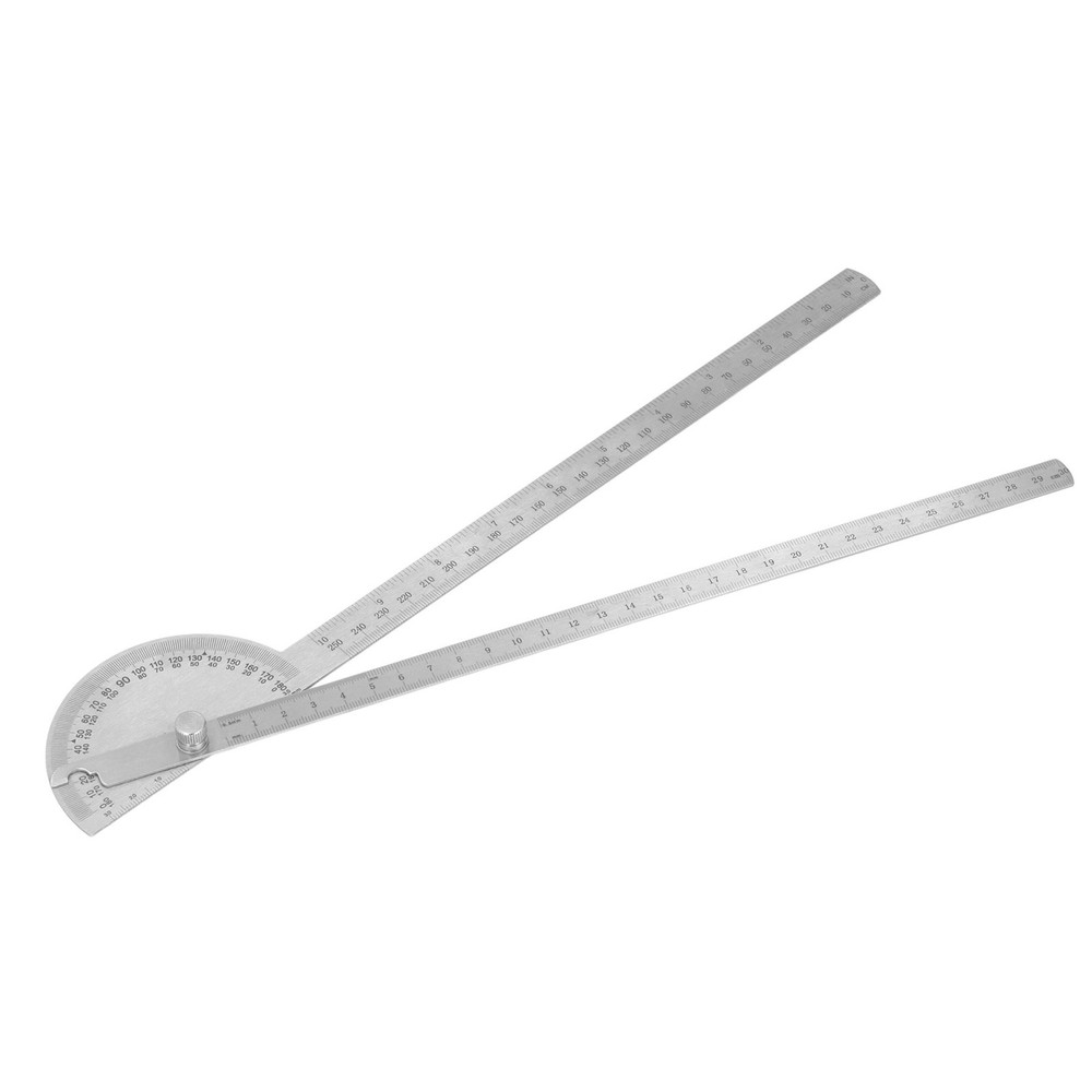 Stainless Steel Angle Protractor Adjustable Measure Tool For Woodworking New↑