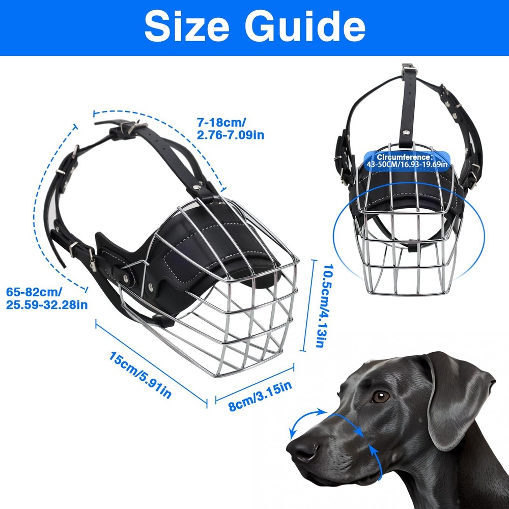 Great Dane Muzzle to Prevent Biting,Extra Large Dog Muzzle for Great Dane,Met...