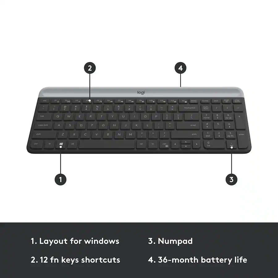 Logitech - MK470 Full-size Wireless Scissor Keyboard & Mouse Bundle (920-009437)