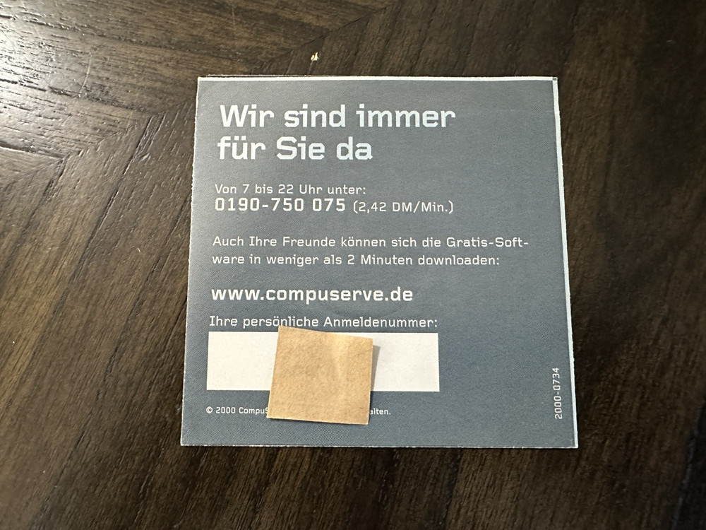 CompuServe 2000 GERMAN LANGUAGE PC Internet Software Vintage