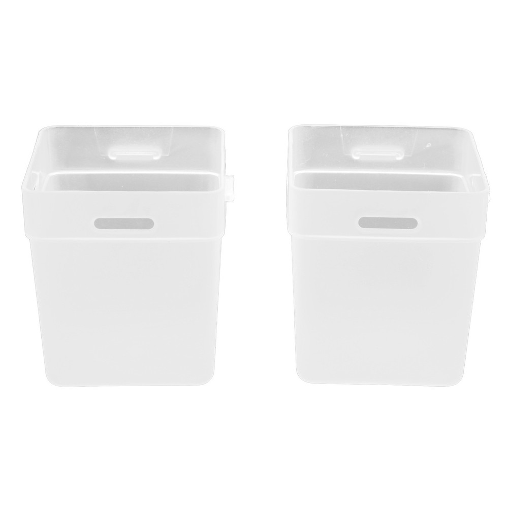 2 Pcs Desktop Storage Box Frosted White Stackable and Stitchable Combination