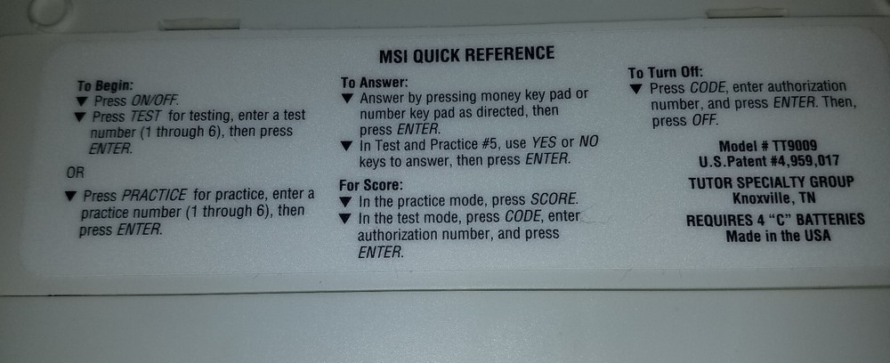 Money Skills Interview Tools for Testing and Training Model tt9029.Talking.