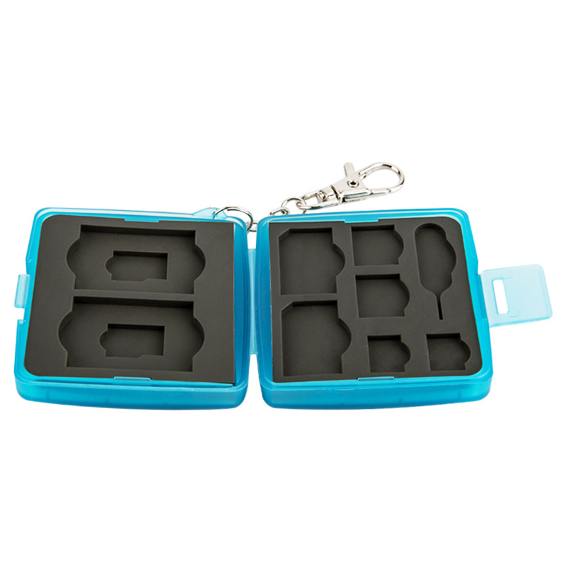 JJC Memory Card Case Mini w/ Lock&Ring 2SD+2MSD+2SIM+2Micro SIM+2Nano SIM Cards