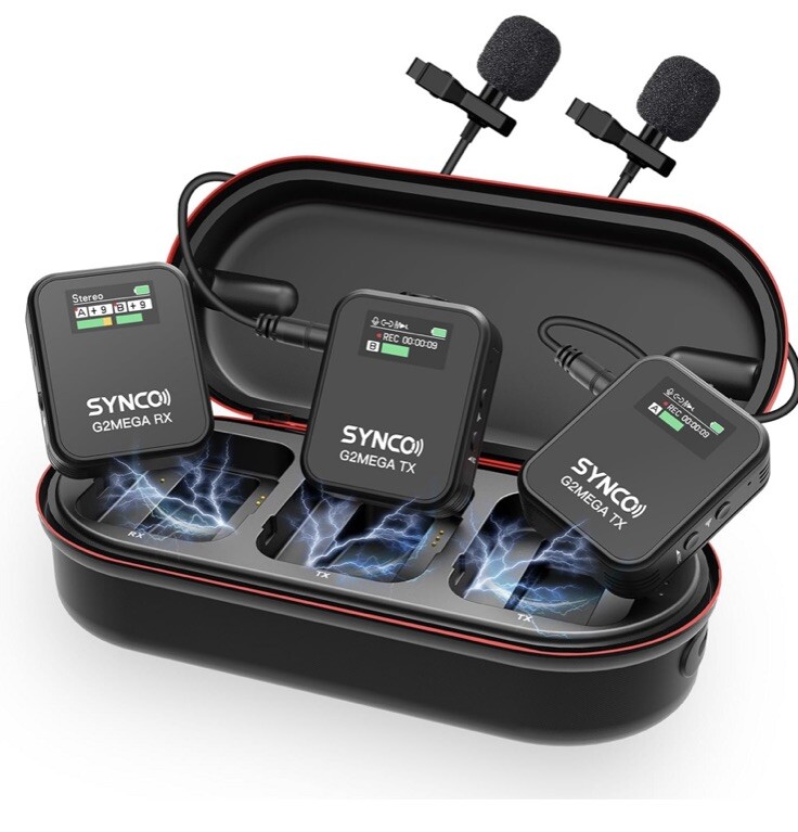 SYNCO G2A2MEGA Wireless Microphone 8GB Storage For Camera Video Recording