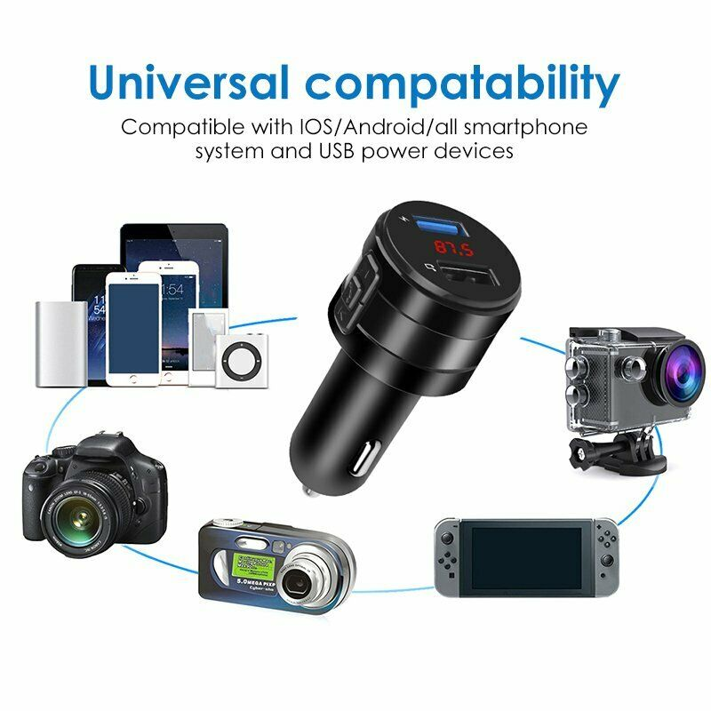 Bluetooth Wireless Handsfree Car FM Transmitter MP3 Player 2 USB Charger Kit kf