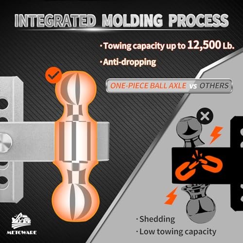 Adjustable Trailer Hitch - Aluminum Tow Hitch Fits 2-Inch 4-inch Drop silver