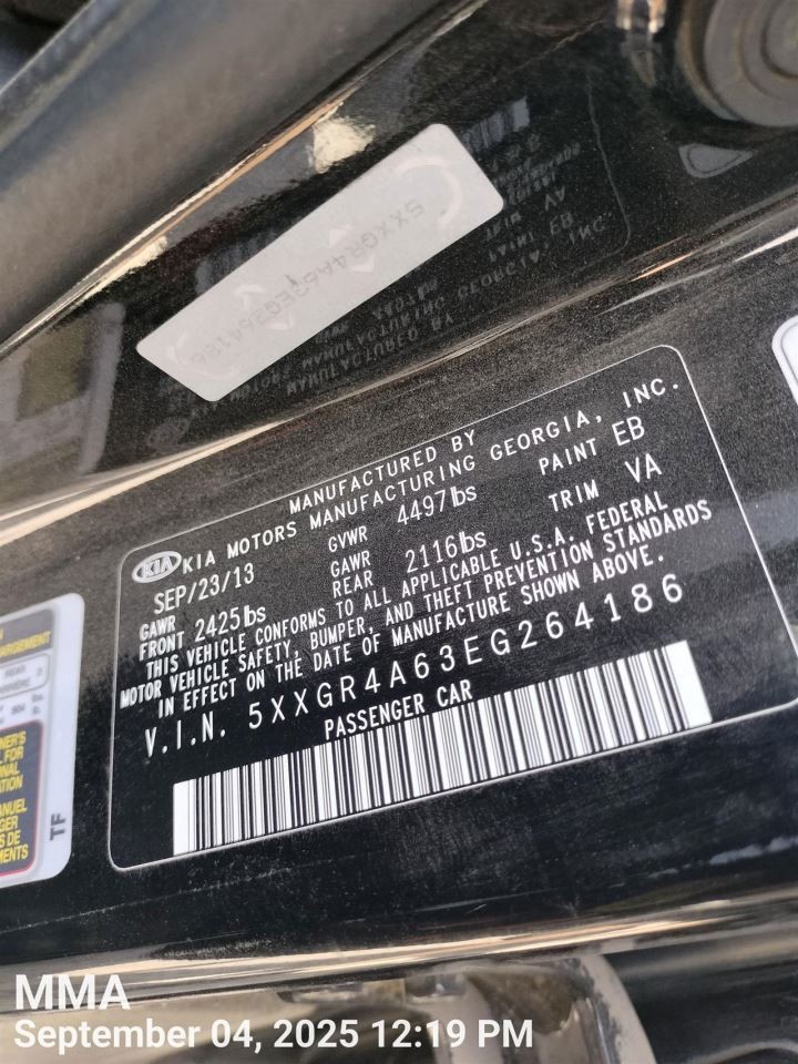 RIGHT REAR DOOR WINDOW REGULATOR OEM 2015 KIA OPTIMAKIA