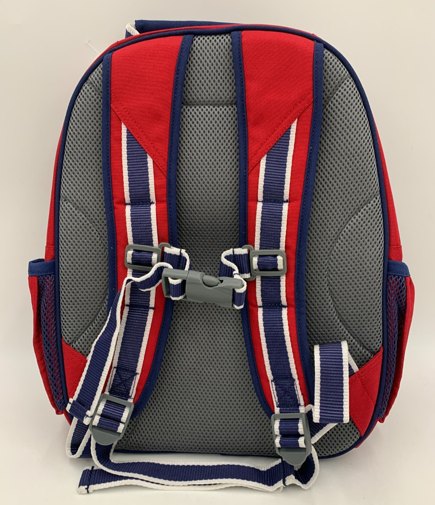 Pottery Barn Kids Macken Red w/ Navy Trim Solid Backpack Small #9660D PS