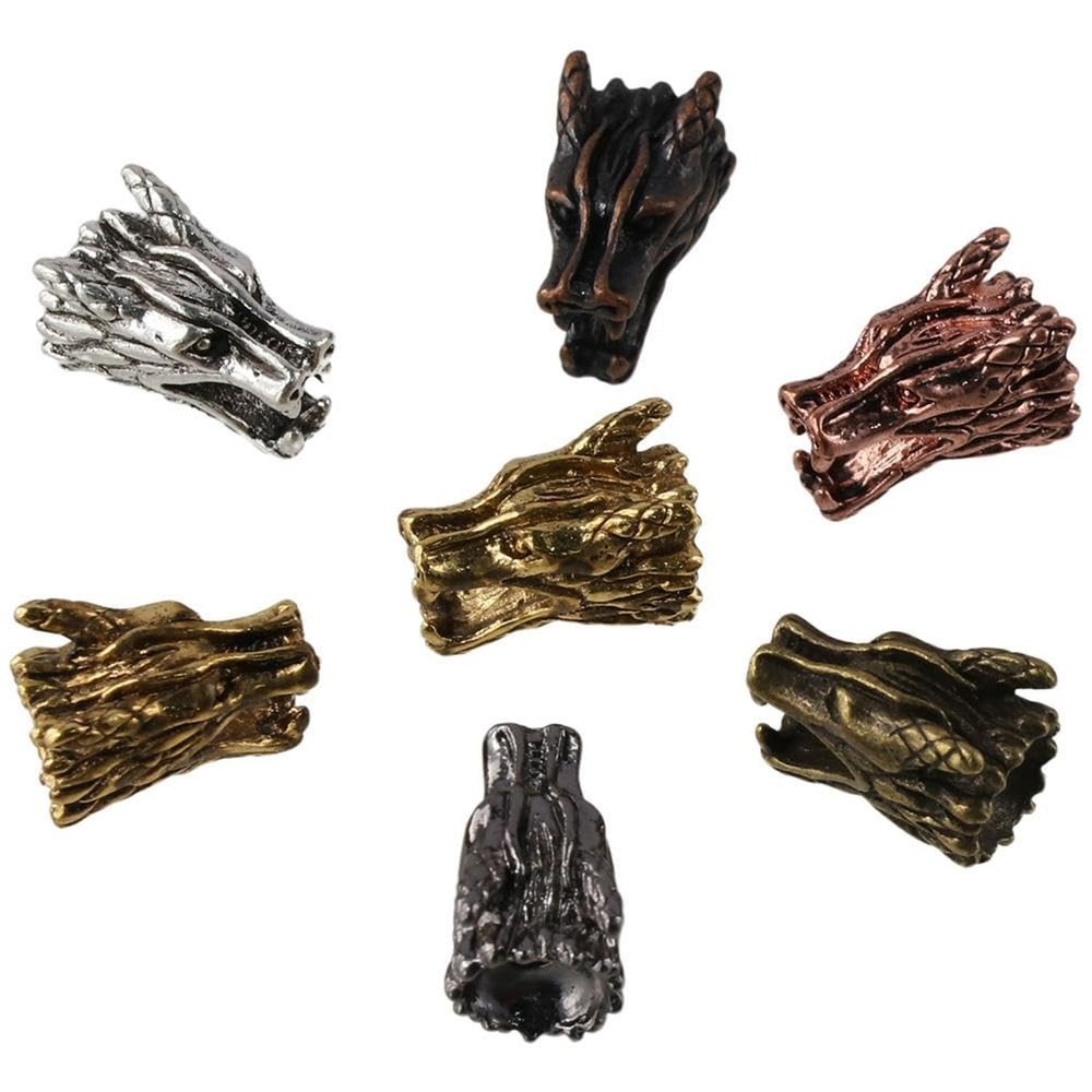 40Pcs Alloy Dragon Head Shape Beads,Mixed Colors Connector Beads Spacer for D...