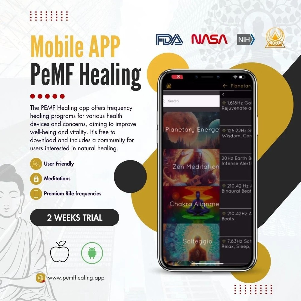 PeMF Healing & Meditation Mobile Application (Free) Android / Apple / Desktop