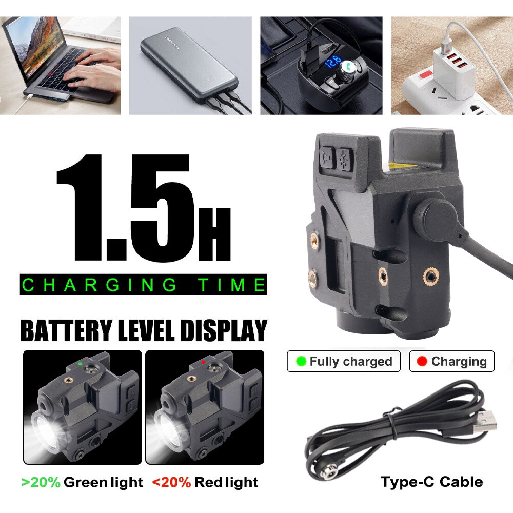 Green Red Blue Laser Sight 500lm Flashlight Combo For Glock 17 19 Taurus G2C G3C