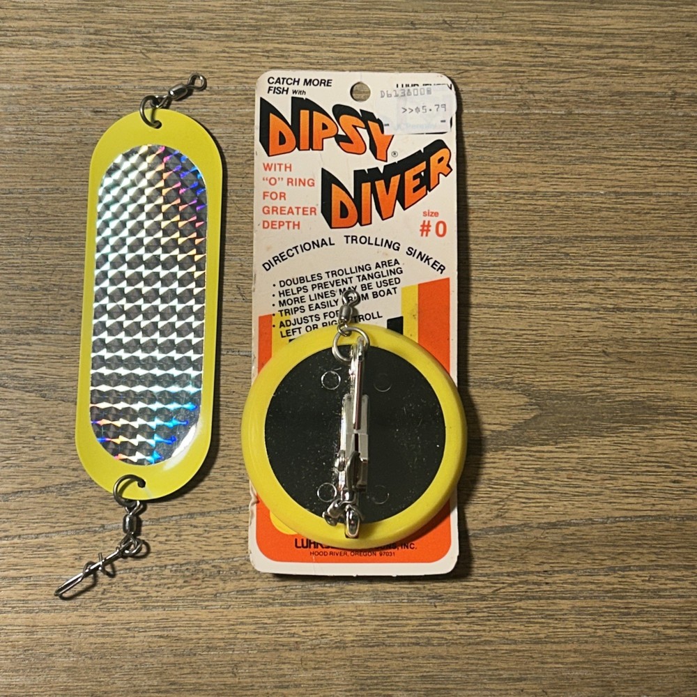 Luhr Jensen Dipsy Diver Size 0 Directional Trolling Sinker. Flash Blade. NOS
