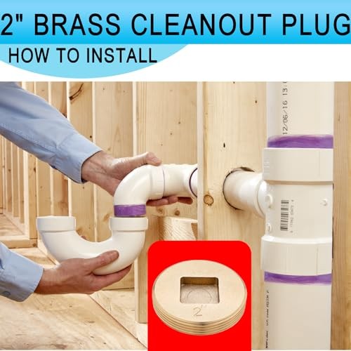 () 3 inch Sewer Cleanout Cap Brass Plug, Countersunk 3"_Countersunk 4 Pack