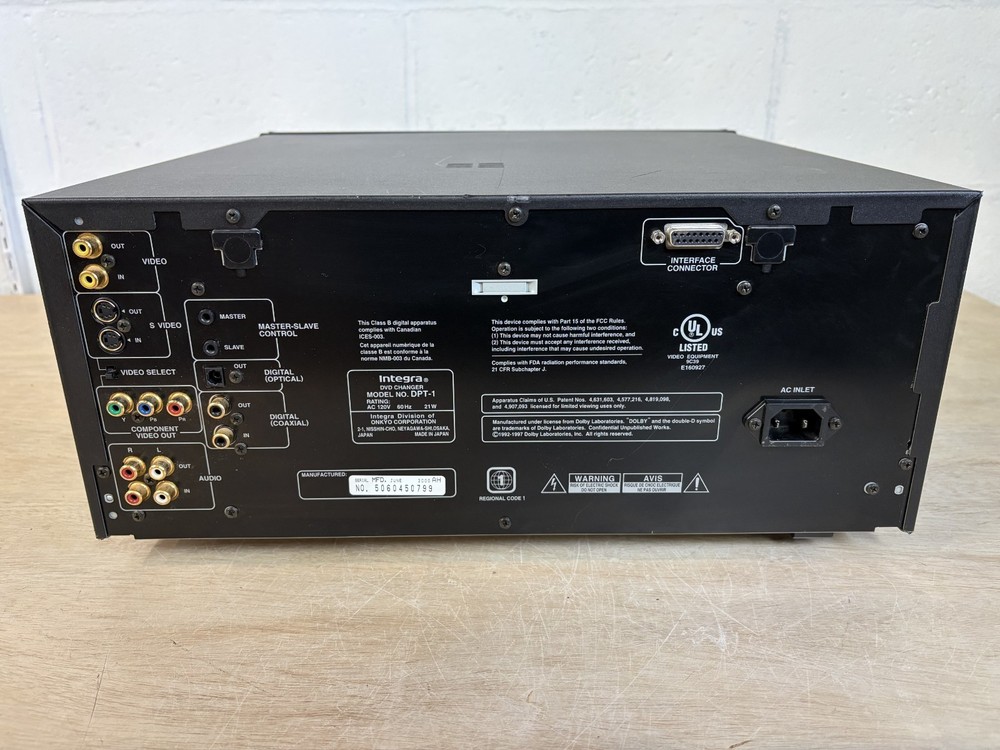 Integra DPT-1 301 Disc CD Changer Carousel Direct Digital Path w/ Power Cord