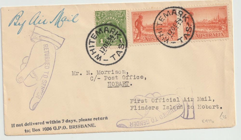 P18/04 17 DEC 1934 AUSTRALIAN FIRST FLIGHT COVER E477a