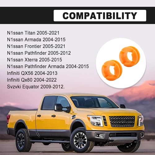 2 Pcs Transmission Shift Cable Repair Orange Bushing, Compatible with QX56