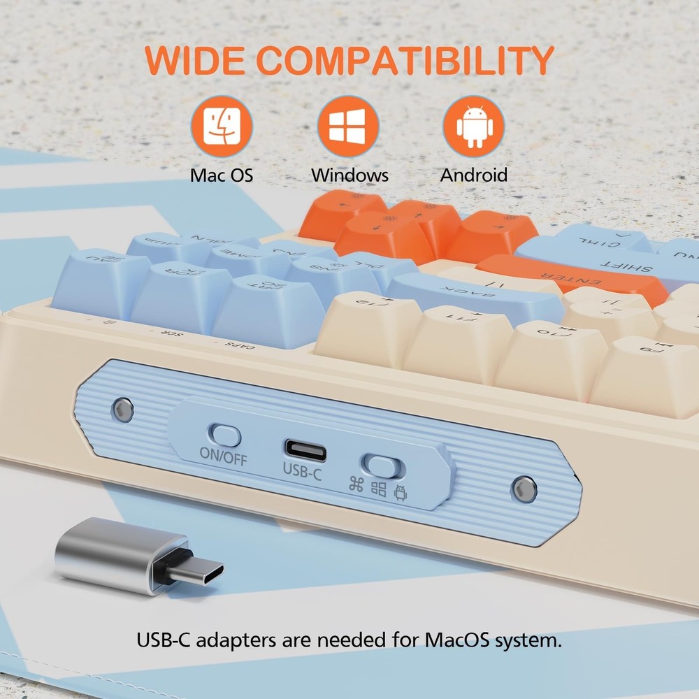 2.4G Wireless Keyboard and Mouse Combo, RGB Backlit Keyboard Mouse Set for Wi...