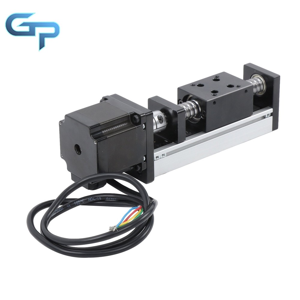 Mini Linear Guide Rail Stage Actuator 50mm Screw Motion With Nema23 Stepper