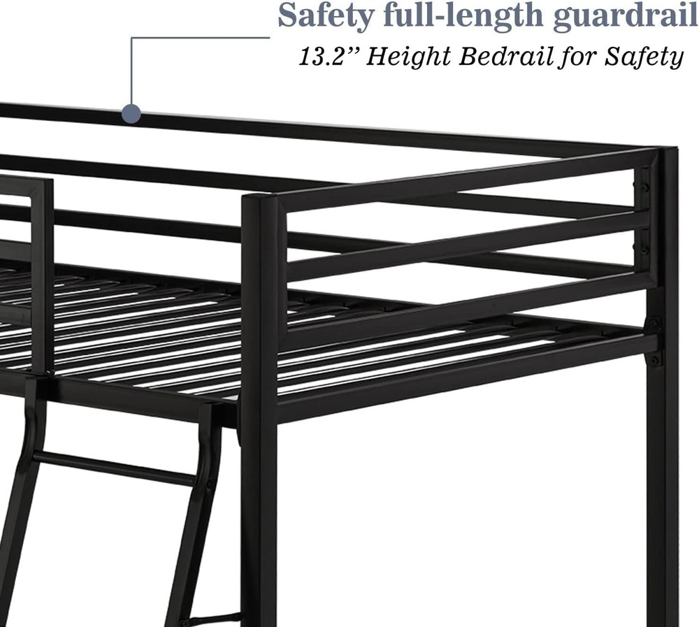 Black Metal Bunk Bed Twin Over Twin