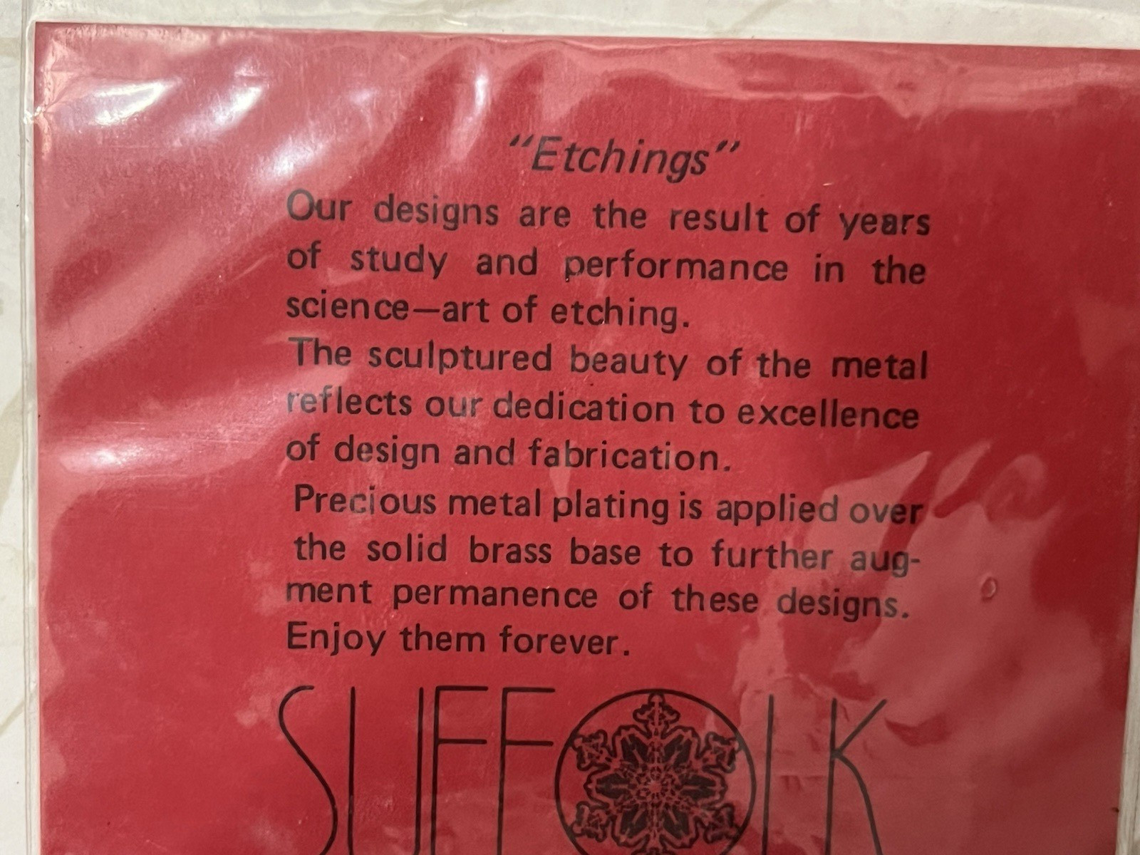 6 Vintage SNOWFLAKE Silver Plated Brass Christmas Ornaments SUFFOLK ETCHINGS NEW