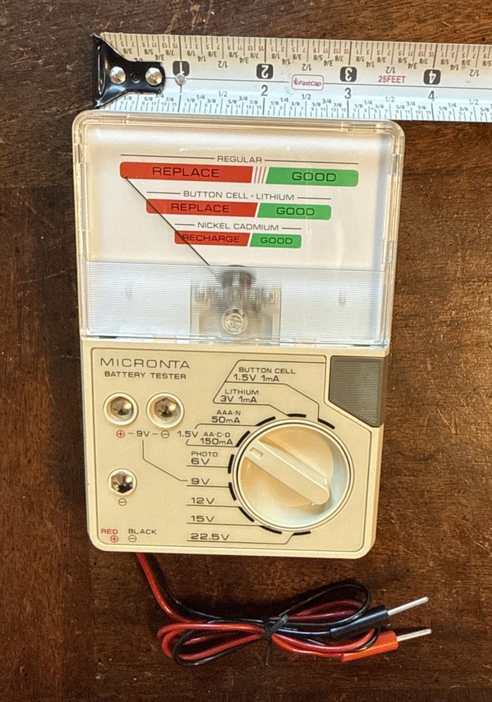 VTG Micronta Battery Tester 22-032 WORKING AA/AAA C/D Coin Cell 9V Lithium
