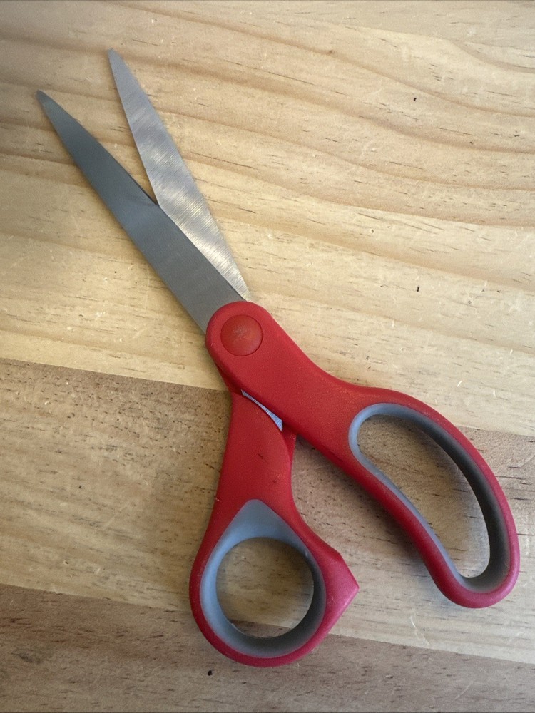 Bazic 8” Scissors Plastic Handle Sharp All Purpose Scissors Straight