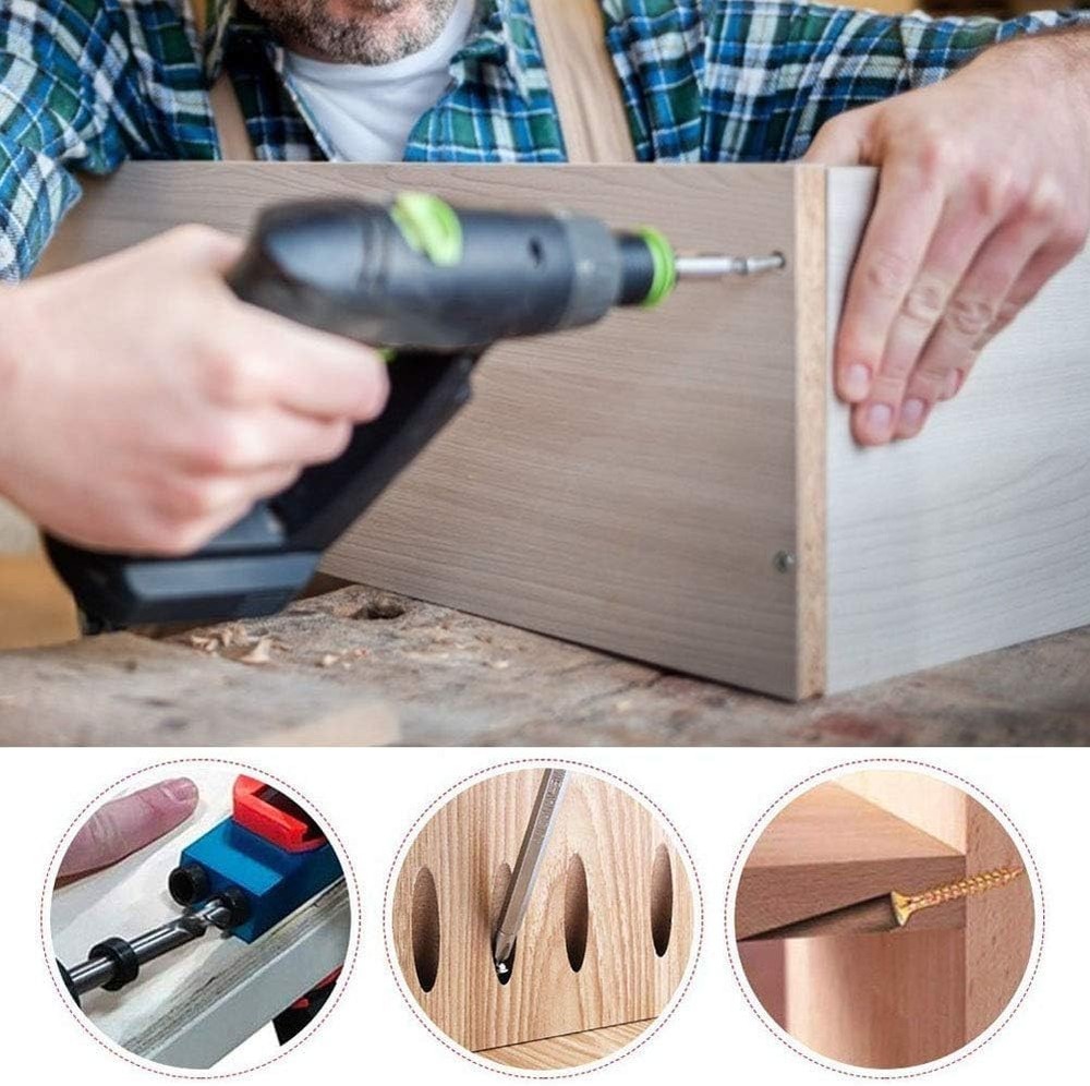Versatile 14Pc Pocket Hole Jig Kit - Lightweight & Portable for DIY Projects