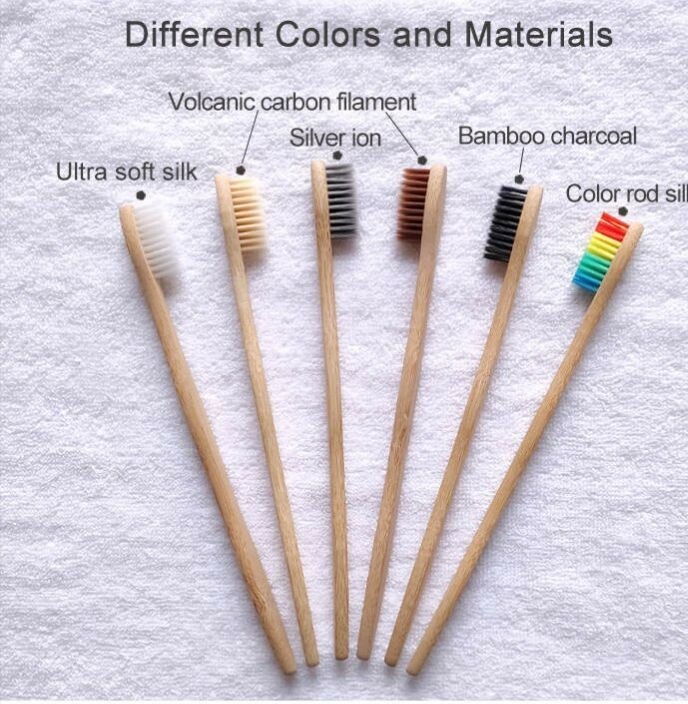 BlustarFreedom 10 Pack Multicolor Bamboo Soft Bristle Toothbrushes