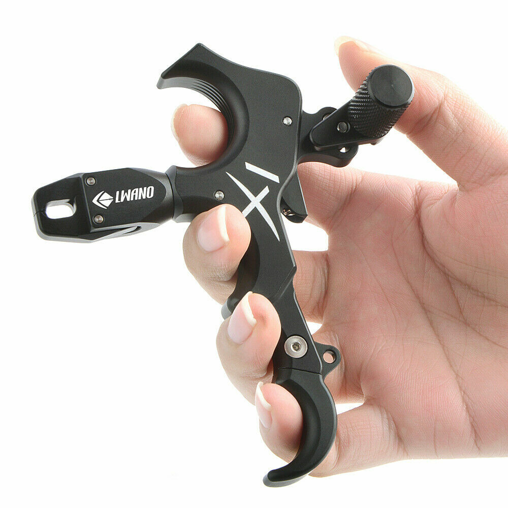 Archery Hunting Grip Compound Bow Release Aids 3 4 Finger Thumb Trigger Caliper
