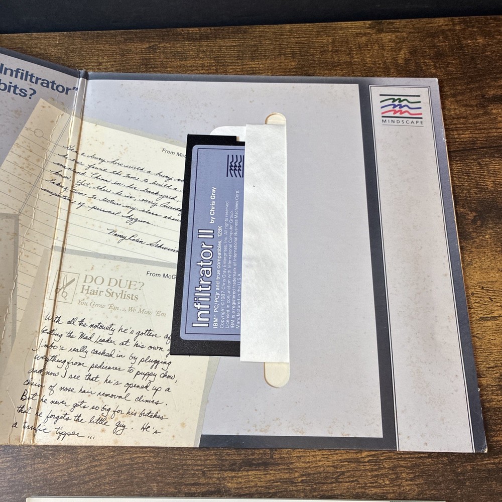 PC IBM Infiltrator & II (1 & 2) Computer Game Software MINDSCAPE by Chris Gray