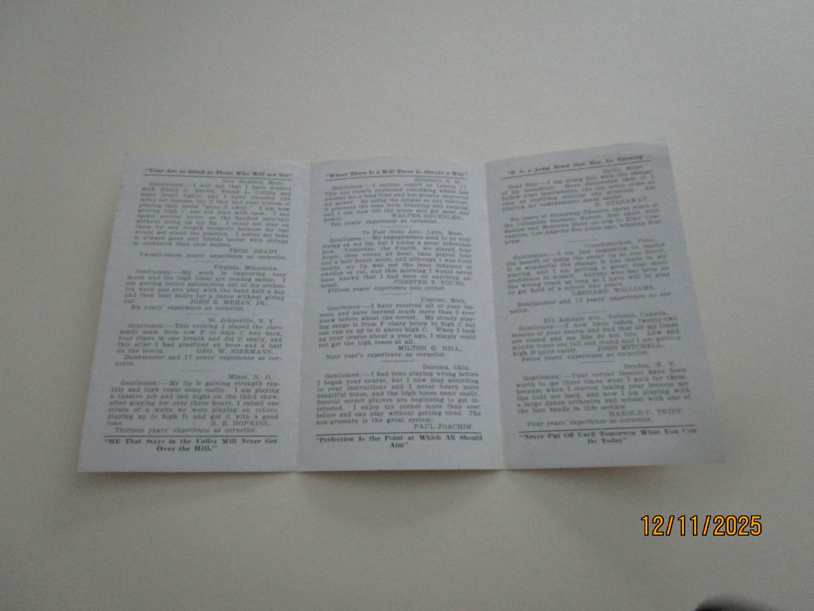 VIRTUOSO CORONET SCHOOL PAMPHLET GREAT GRAPHICS 1917 EPHEMERA