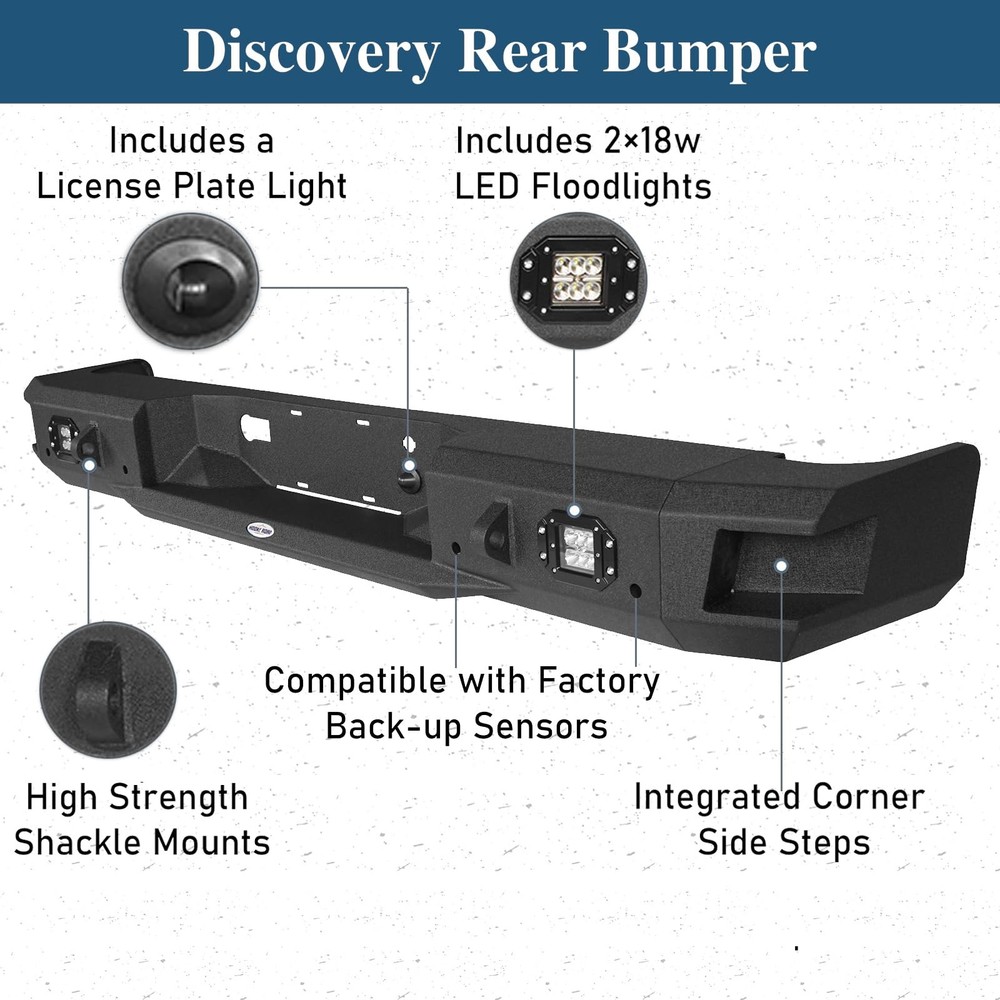 F150 Front Rear Bumper 2009-2014 Full Width Steel LED Lights D-ring Mounts