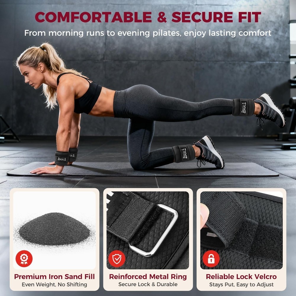 Durable 2 LB Adjustable Ankle & Wrist Weights – Ideal for Strength Training