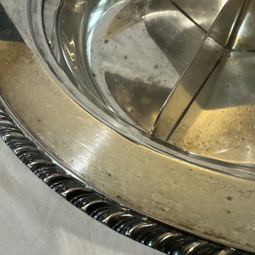 EPC Silverplate Divided Bowl with EPC Hallmark, Vintage Tableware