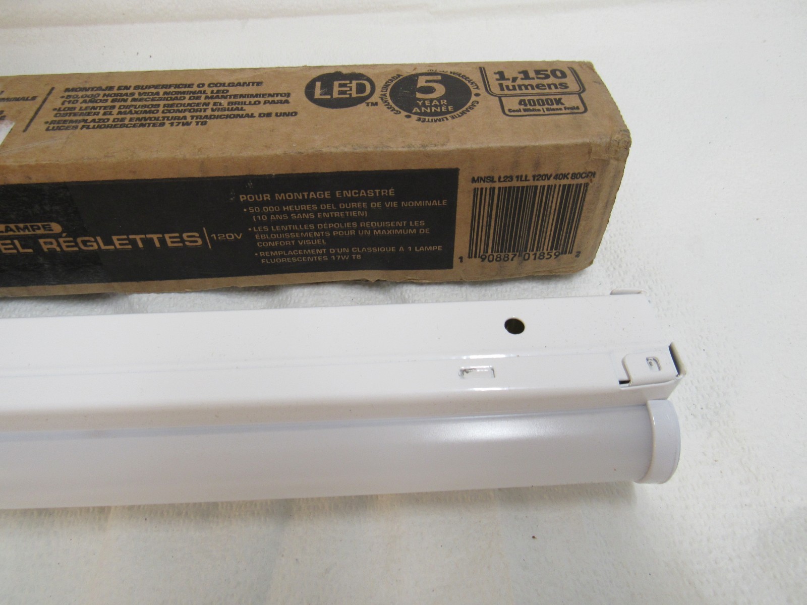 Lithonia Lighting 2' LED 1 Lamp Strip Light Matte White 4000K Bright Integrated