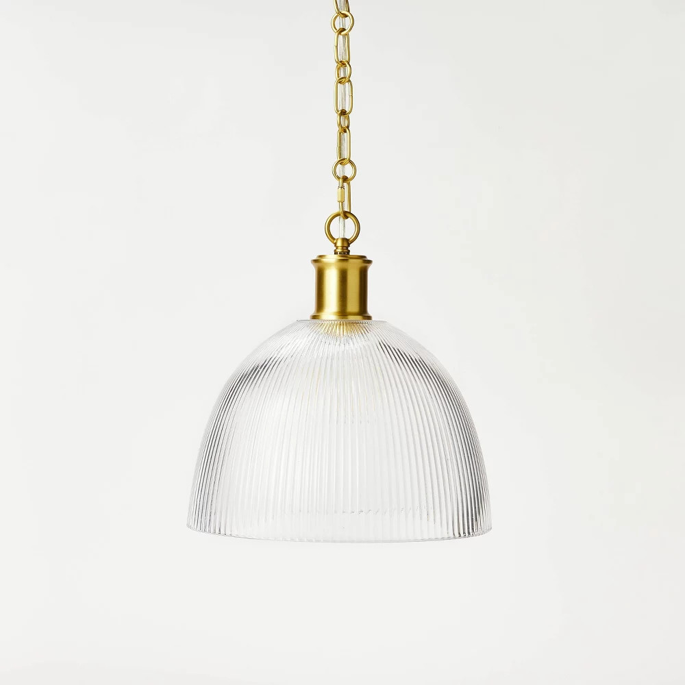 Reeded Glass Pendant Brass - Threshold designed with Studio McGee