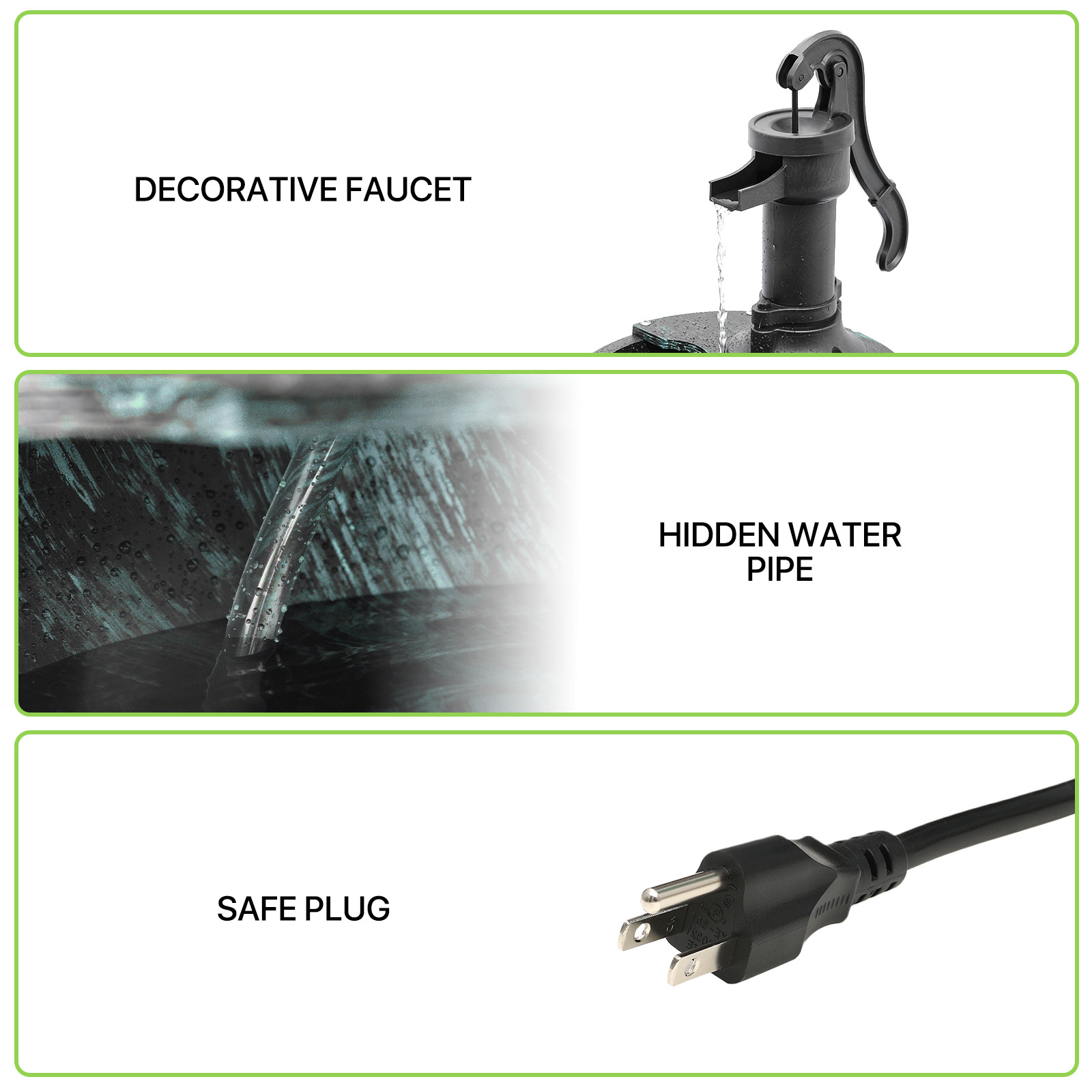 2-Tier Bird Bath Pedestal Fountain 27-Inch Outdoor Garden Decor